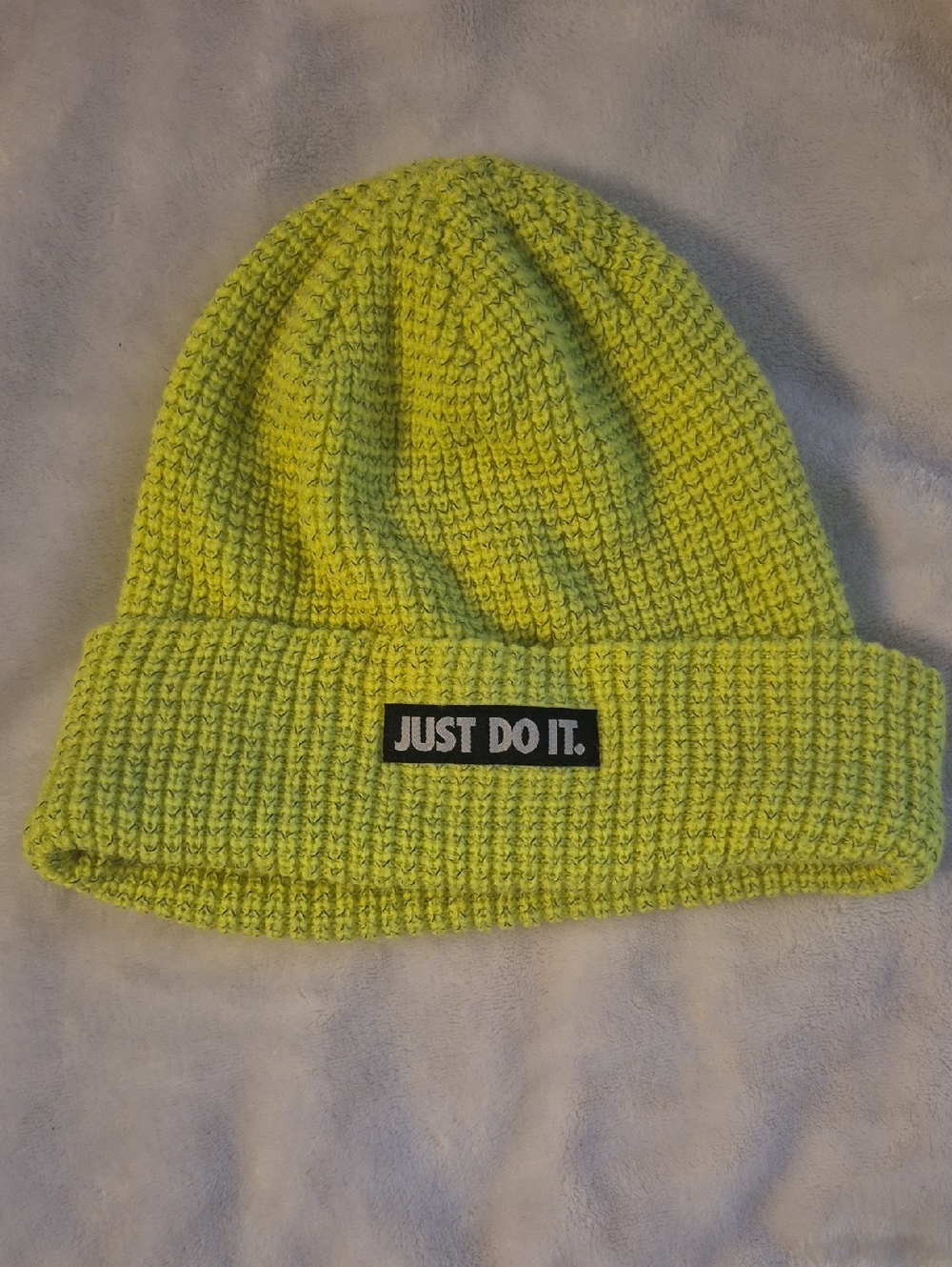 Nike Neon Yellow 'Just Do It.' Ribbed Cuff Beanie